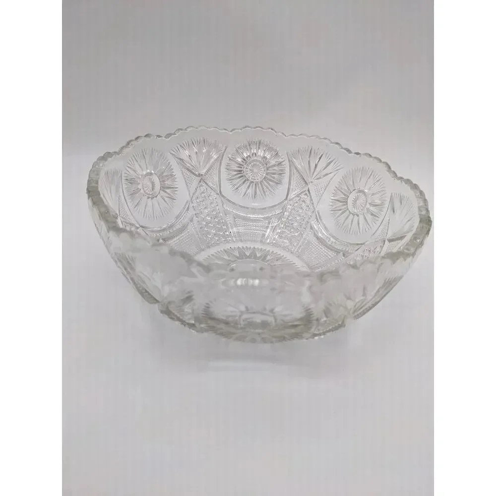 US Glass Spinning star serving bowl  clear 8 1/4 in ‎ Holiday